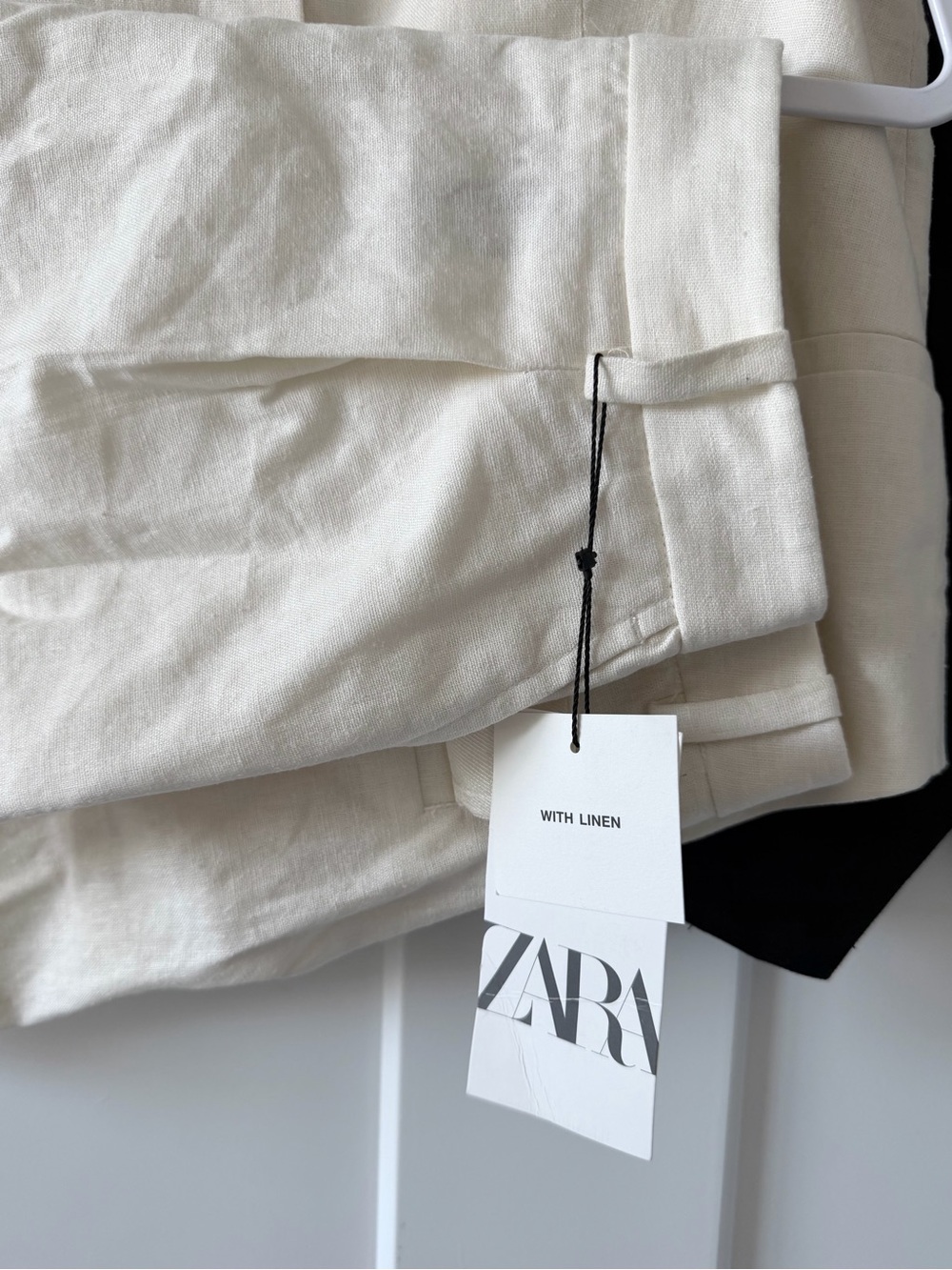 Zara Tailored Linen Blend Vest & High-Rise Shorts Set of 2 Black & Ecru Size M - Picture 9 of 15
